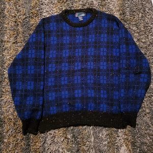 Vintage Agenda Plaid Sweater 100% Wool
